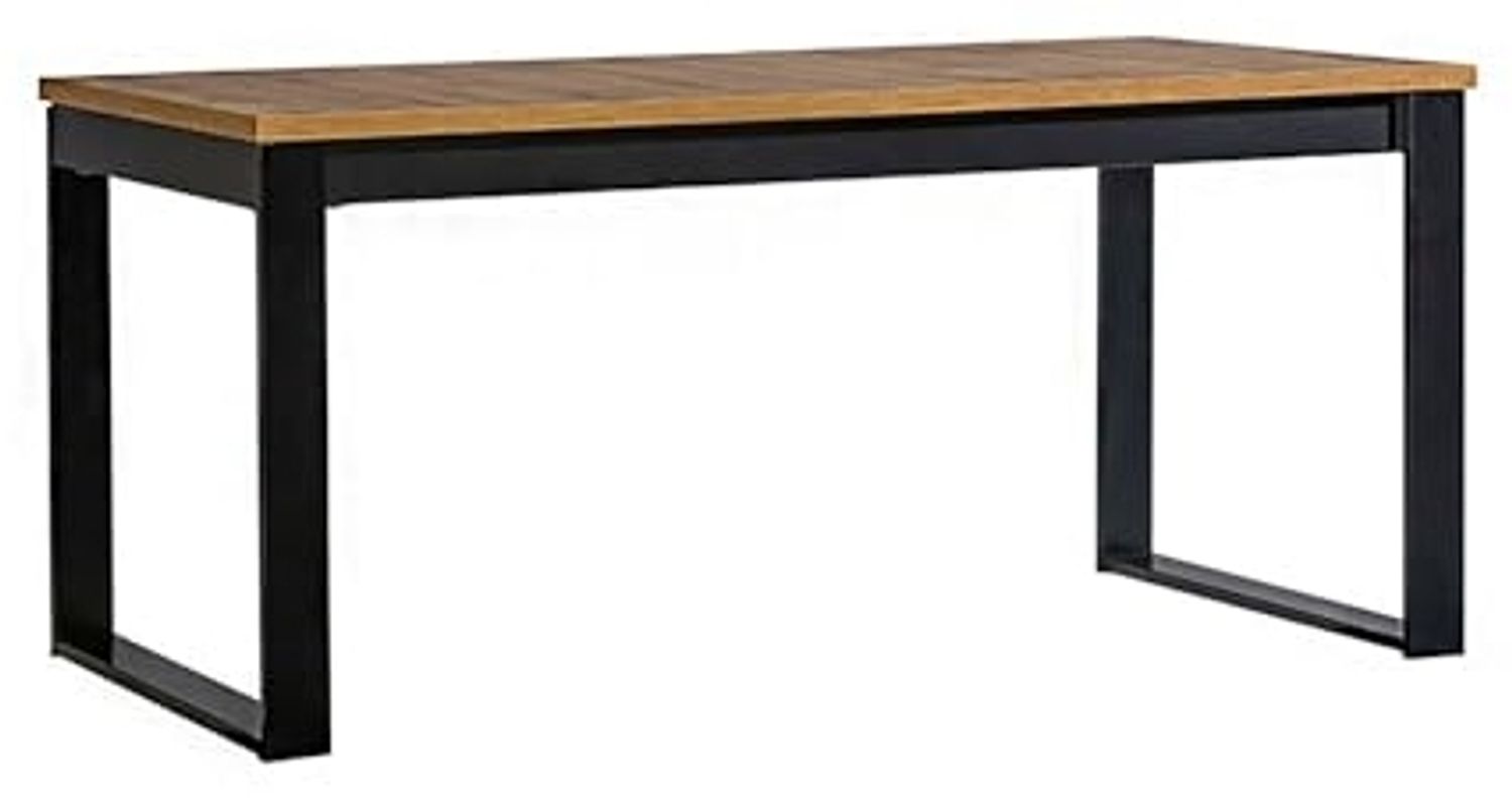 Esstisch Küchentisch Lamia 160-240x90x70cm Eiche Wotan schwarz Bild 1
