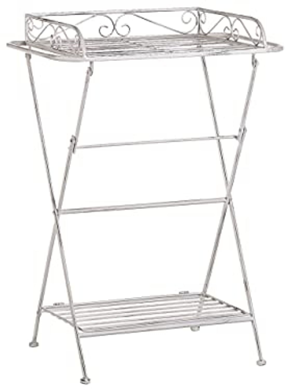 Beistelltisch Antik Optik weiß rechteckig 35x40 cm ANCUD Bild 1