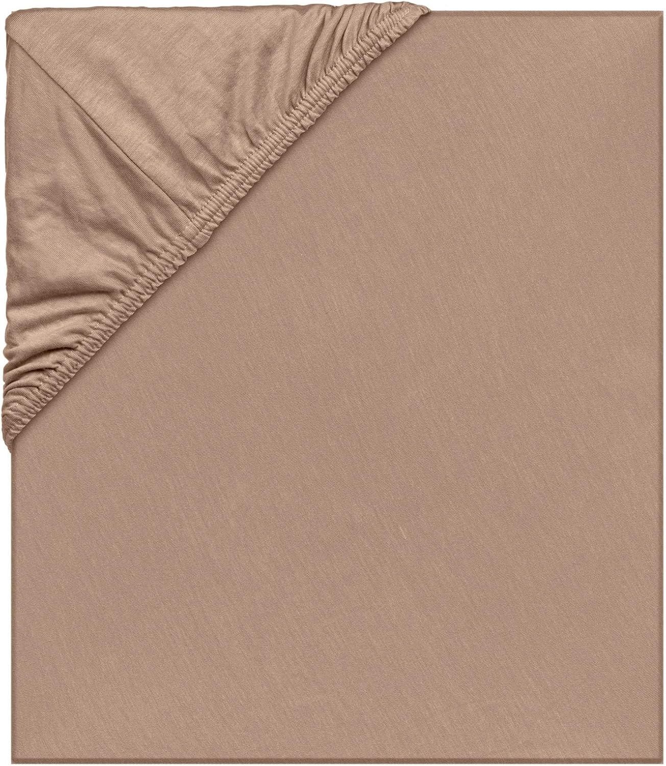 LÄSSIG Kinder Spannbettlaken für Kinderbett aus Single Jersey mit Tencel™ Lyocell mit Gummizug/Fitted Sheet Brown Bild 1