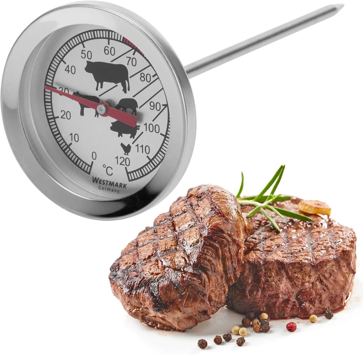 WESTMARK Bratenthermometer, Edelstahl Silber, 14 x 5,5 x 5,5 cm Bild 1