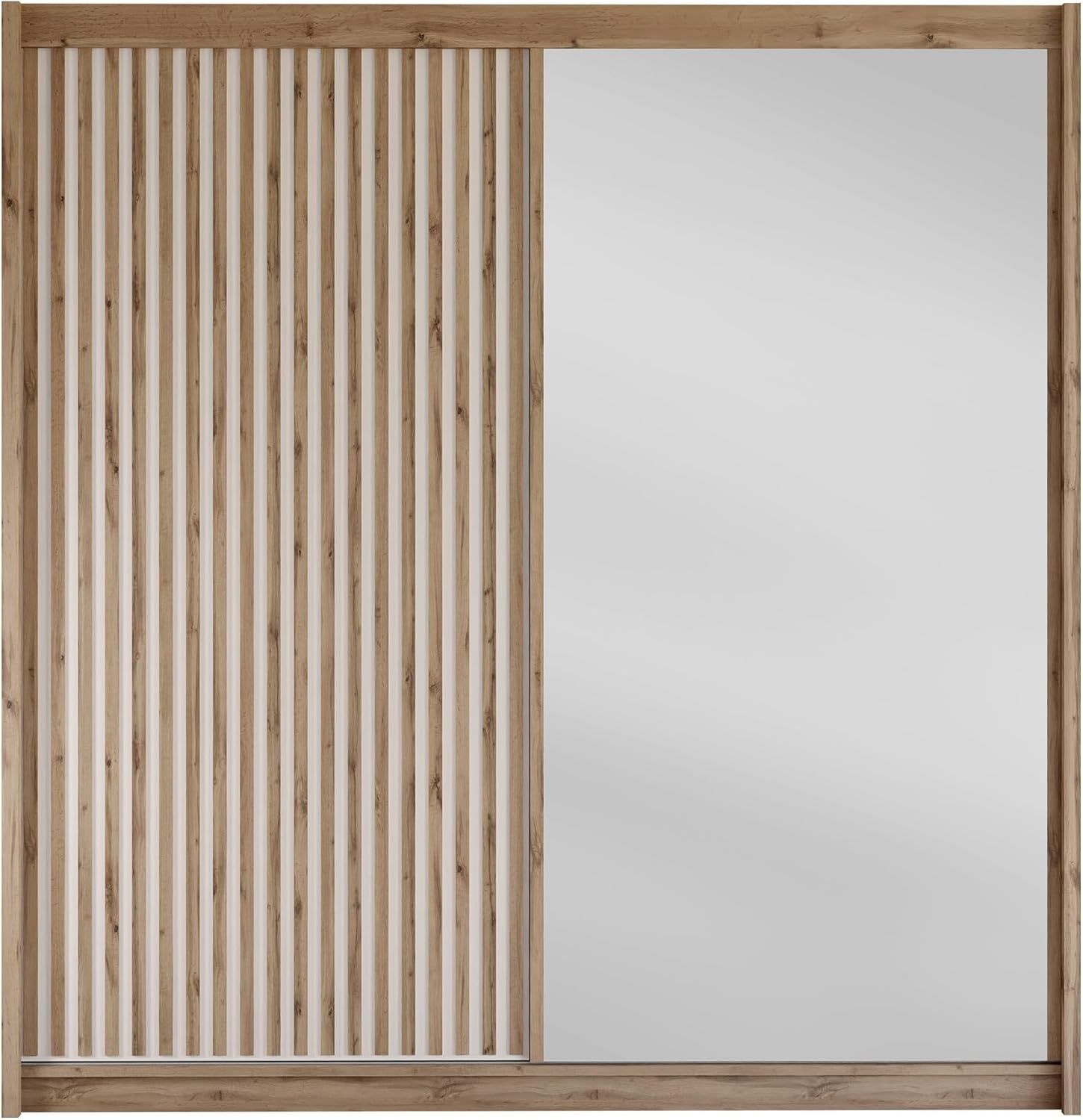 Kleiderschrank Lylkun 203 (Farbe: Wotan Eiche / Wotan Eiche + Weiß) Bild 1
