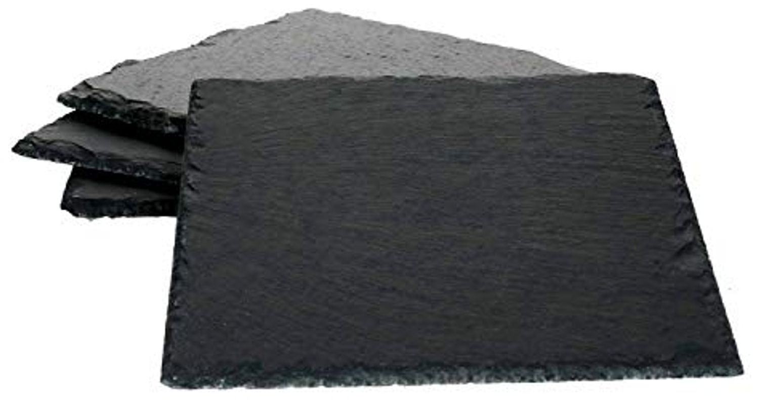 4x Schieferplatten 17x17 cm Tisch-Set Untersetzer Servierplatte Naturschiefer Bild 1