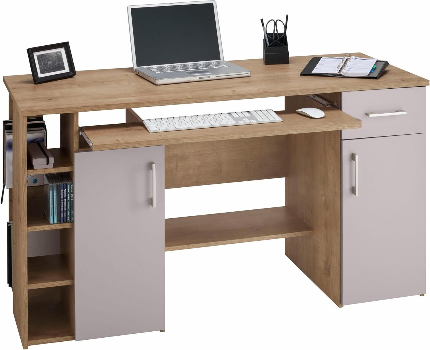 Computertisch, eiche grau Bild 1