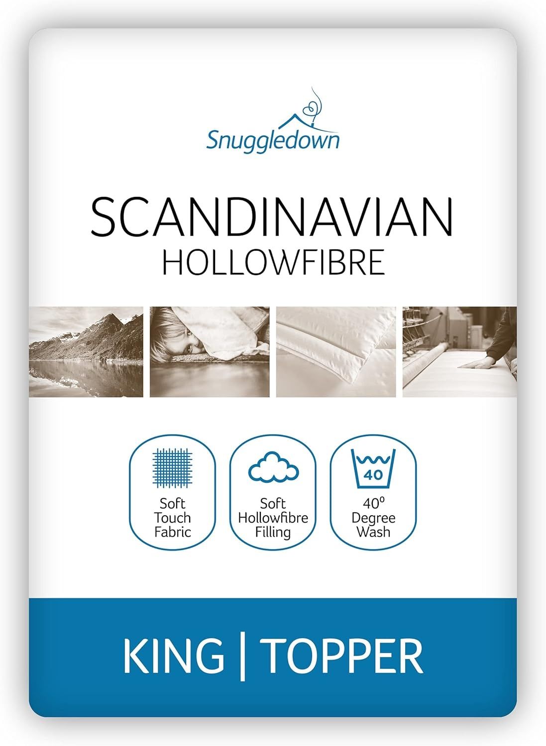 Snuggledown skandinavischen Matratzenauflage, Microfaser, weiß, King Size Bild 1