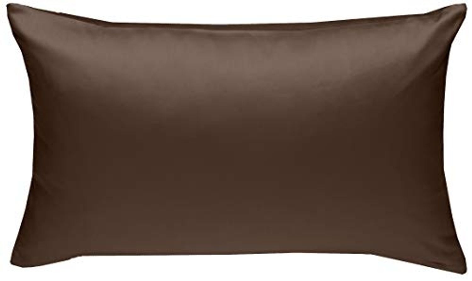 Bettwaesche-mit-Stil Mako-Satin, Kissenbezug einzeln, Baumwollsatin, uni / einfarbig, dunkelbraun, 60x80 cm Bild 1
