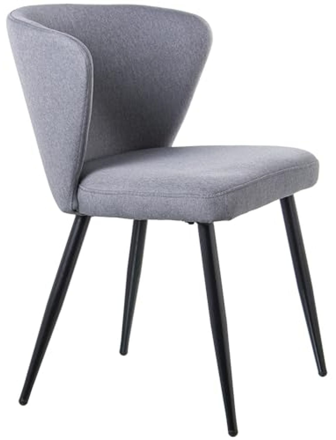 DRW Set mit 2 Stühlen aus Polyester und Metall in Schwarz und Grau, 56 x 57 x 77 cm Bild 1