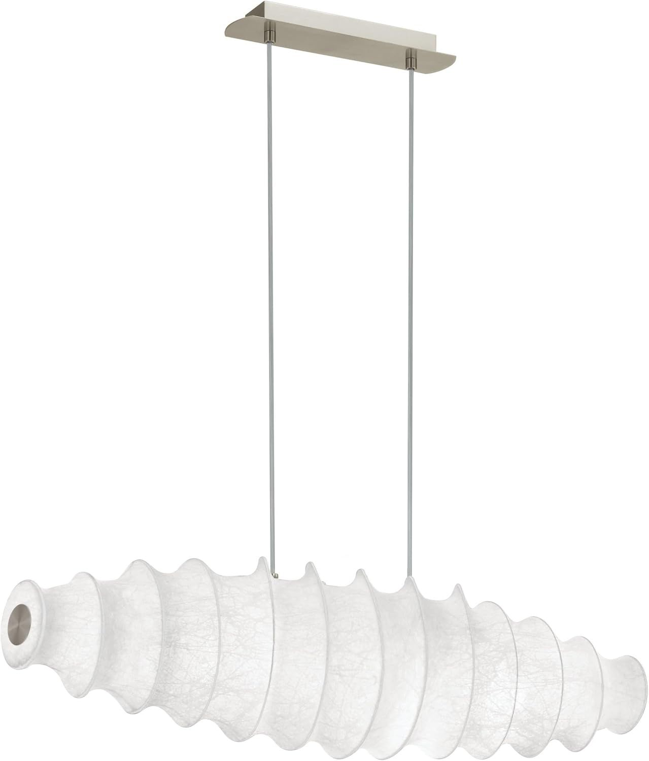 Eglo 91941 Pendelleuchte TONNARA nickel-matt weiß L:78cm B:15cm H:130cm Bild 1