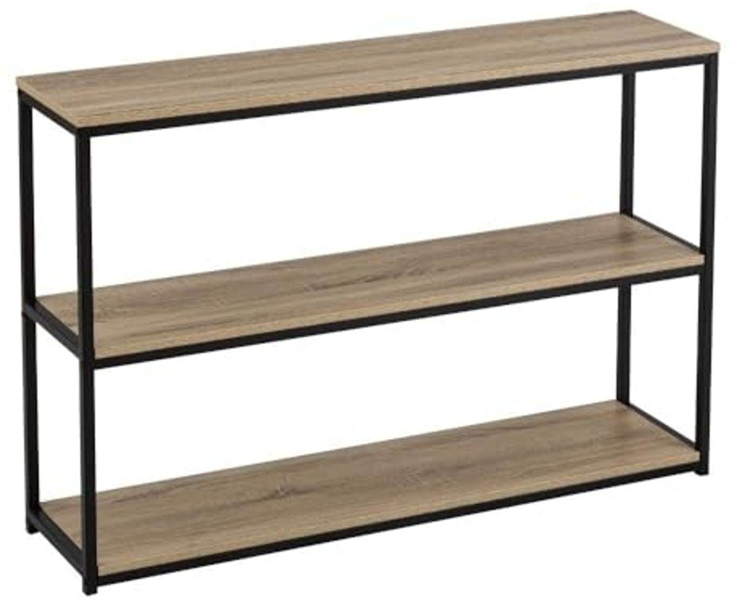 Bodenregal mit 3 Böden aus PB und Metall in Natur und Schwarz Bild 1