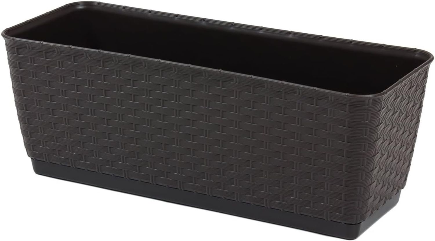Blumenkasten Rattanoptik mit Untersetzer - umbra - 386 x 154 x 142 mm Bild 1
