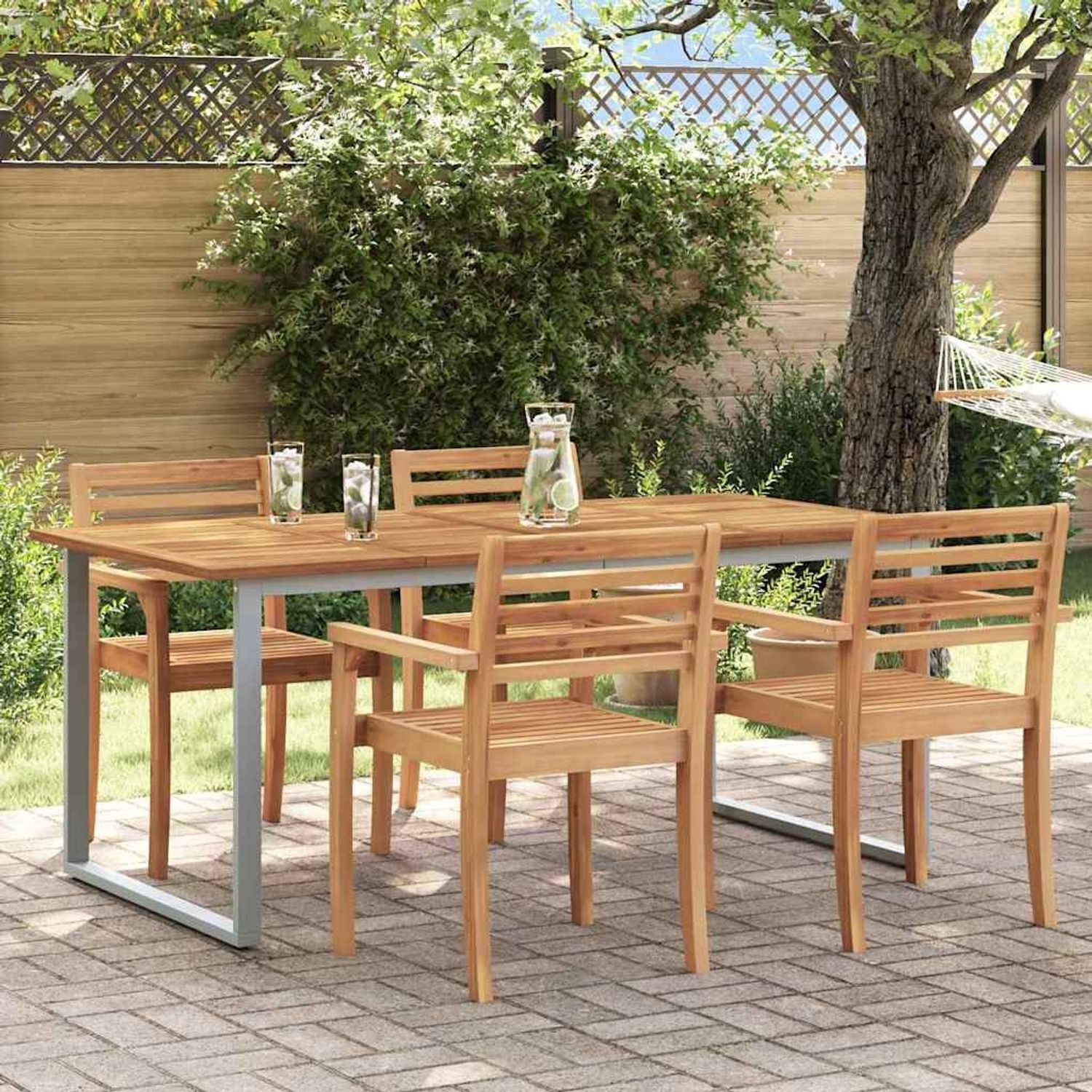 vidaXL Gartentisch Grau 180 x 90 x 75 cm Massivholz Akazie 4010596 Bild 1