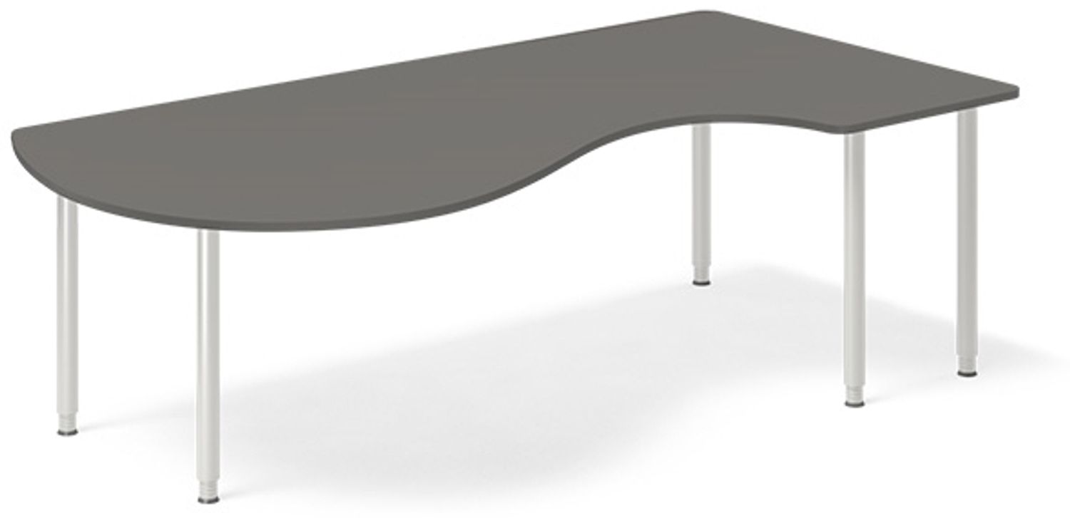 Schreibtisch DNA 2000x1200 mm Anthrazit Rechts I-Gestell/Alugrau Bild 1