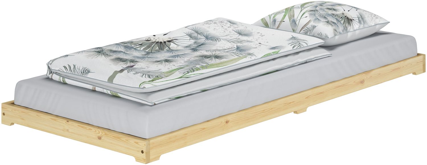 Schmales Gästebett extra niedrig Kiefer lackiert 80x190 Zubehör wählbar V-60.47K-08-190ohne Zubehör Bild 1