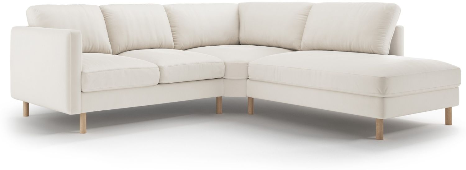Micadoni Symmetrisches Ecksofa Eden 4-Sitzer Rechts Samt Beige Bild 1