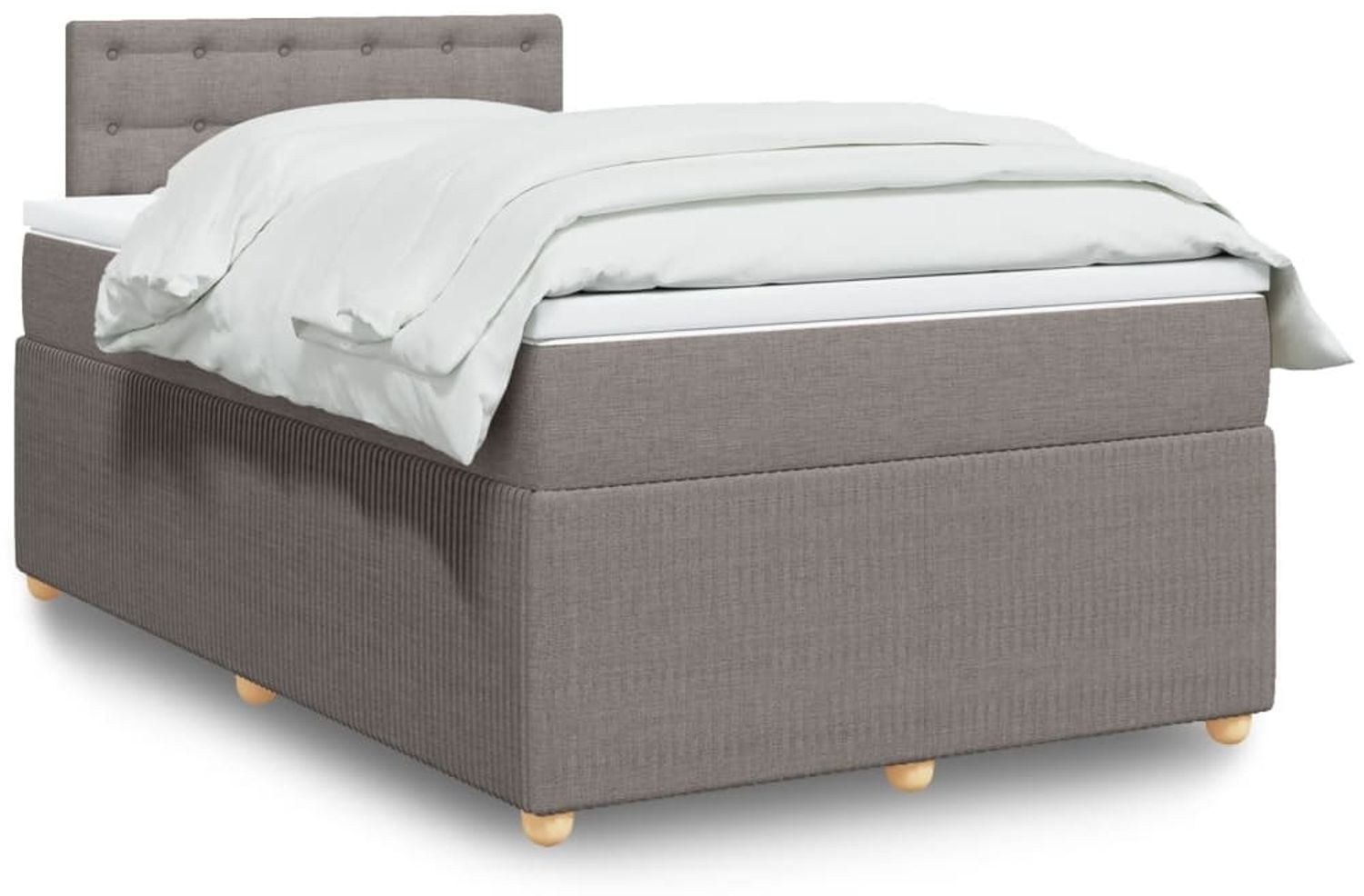 vidaXL Boxspringbett mit Matratze Taupe 120x200 cm Stoff 3287441 Bild 1