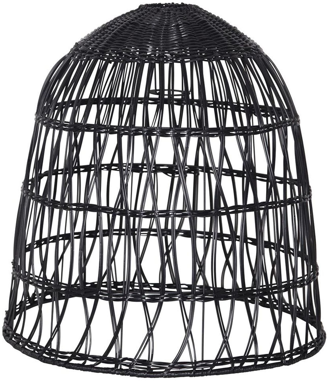 Geflochtener Lampenschirm ,Knute, aus Rattan, groß, schwarz, E27, outdoor Bild 1