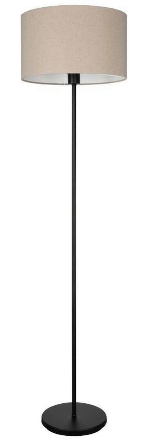 Eglo 900862 Stehleuchte FENIGLIA Stahl schwarz, Textil Leinen natur E27 1X40W H:151cm Ø38cm mit Fußtrittschalter Bild 1