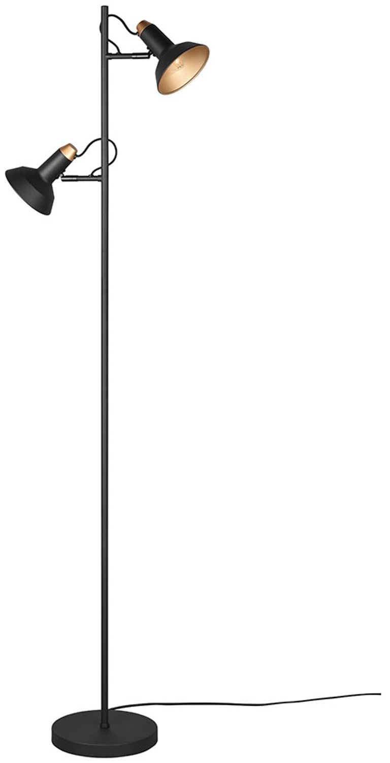 Stehleuchte, schwarz, gold, Spot beweglich, H 155 cm Bild 1