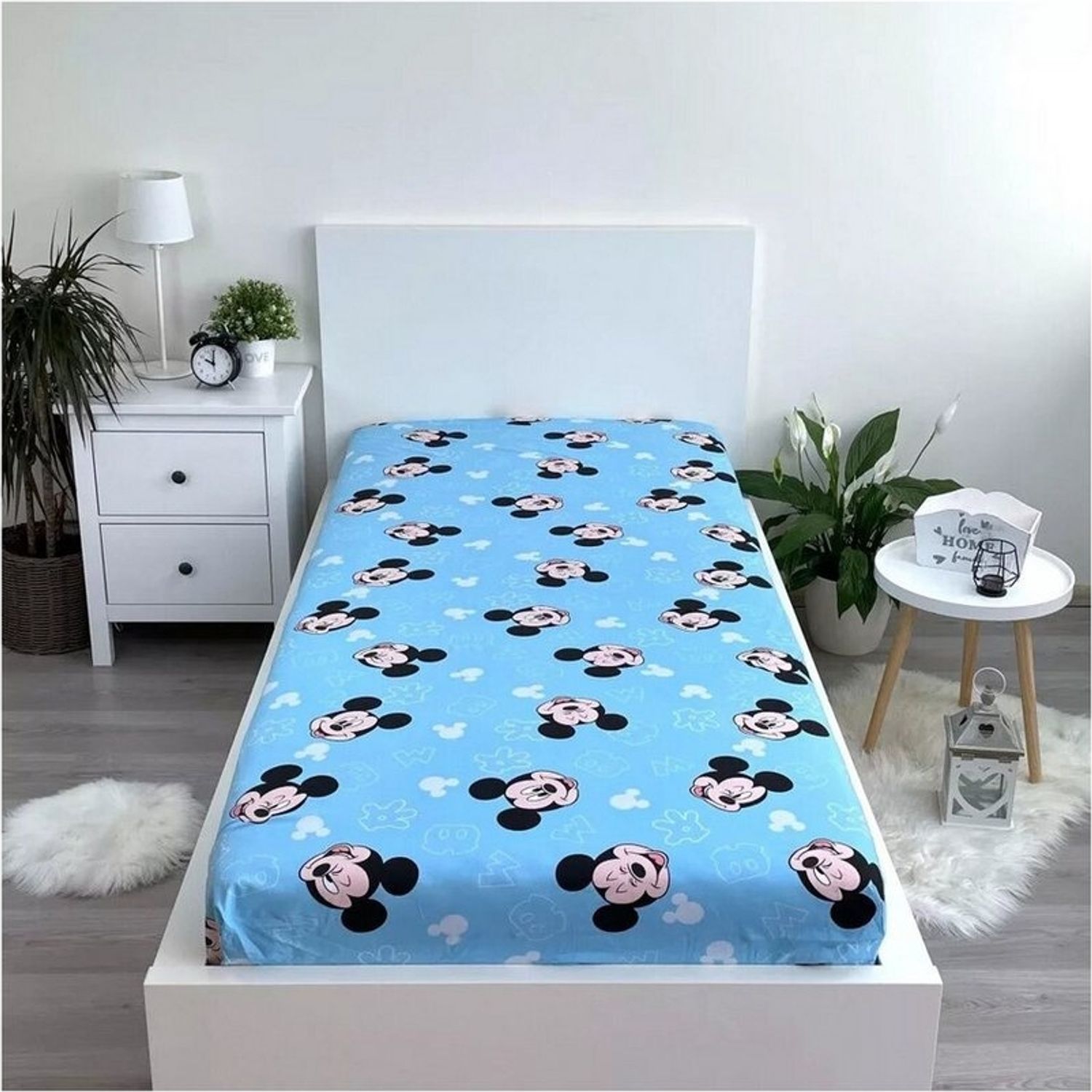 Disney Spannbettlaken Mickey Maus blau Größe: 90x200 cm 100 % Baumwolle, Baumwolle, Gummizug: an den Ecken, (1 Stück) Bild 1