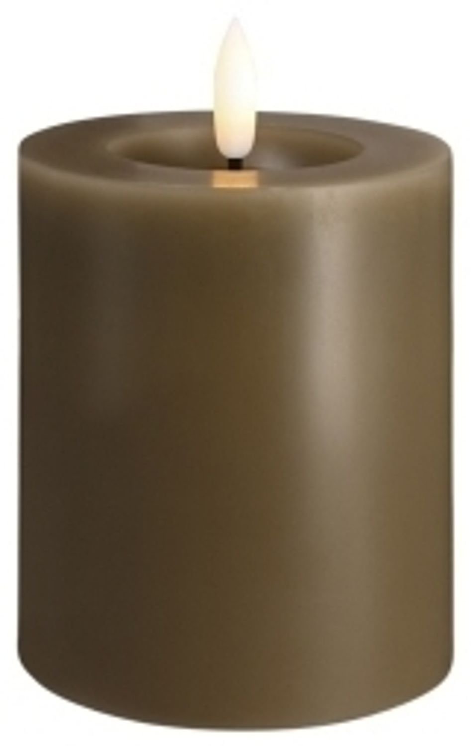 Moods & More LED-Blockkerze in Dark Sand mit Schmelzeffekt – Ø 7 4 cm x H 10 cm Bild 1