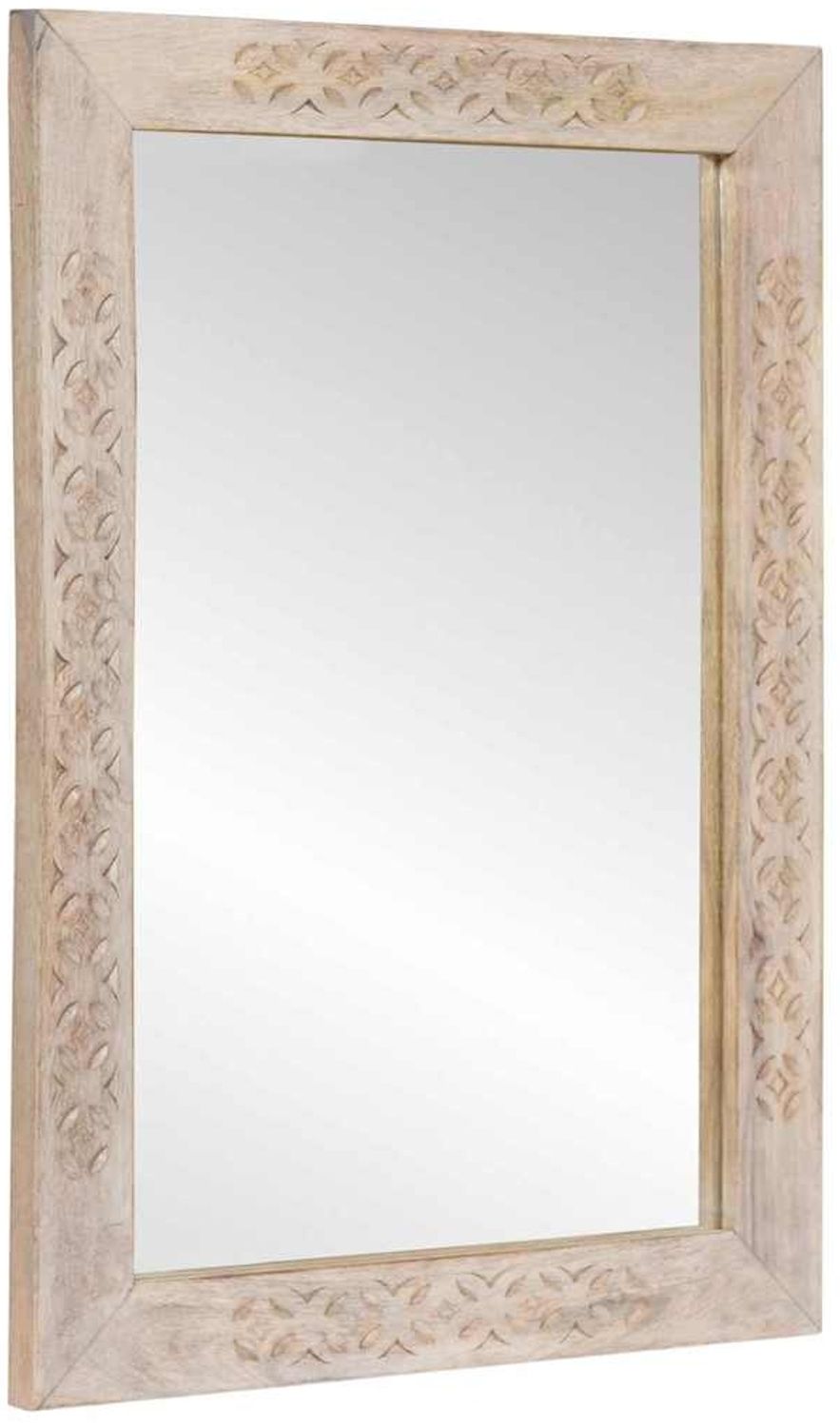 vidaXL Wandspiegel Bleached White 70 x 50 cm Ingenieurholz und Glas 4018147 Bild 1