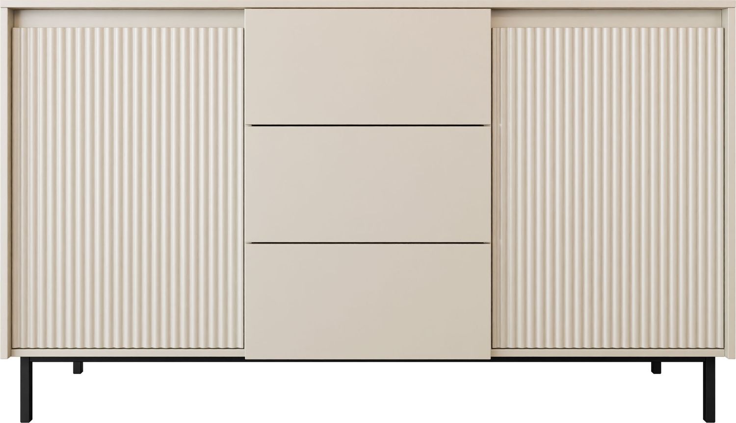 Kommode 'Ozmi' mit 2 Türen und 3 Schubladen, innen 4 Fächer, Farbe: Cashmere, 153 x 90 x 50 cm Bild 1