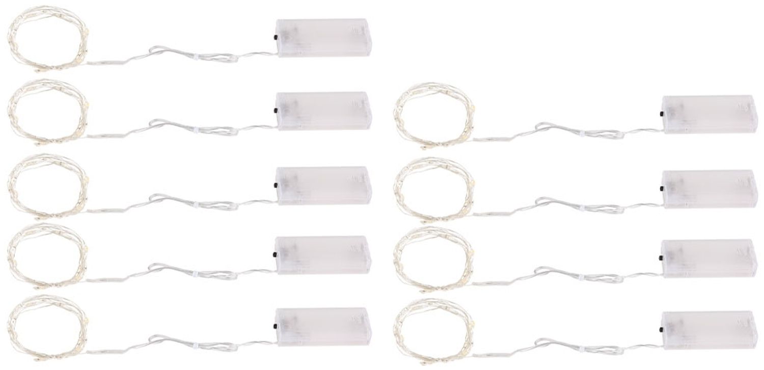 LED Lichterketten, 180 LEDs, Batterie, silber, L 220 cm Bild 1