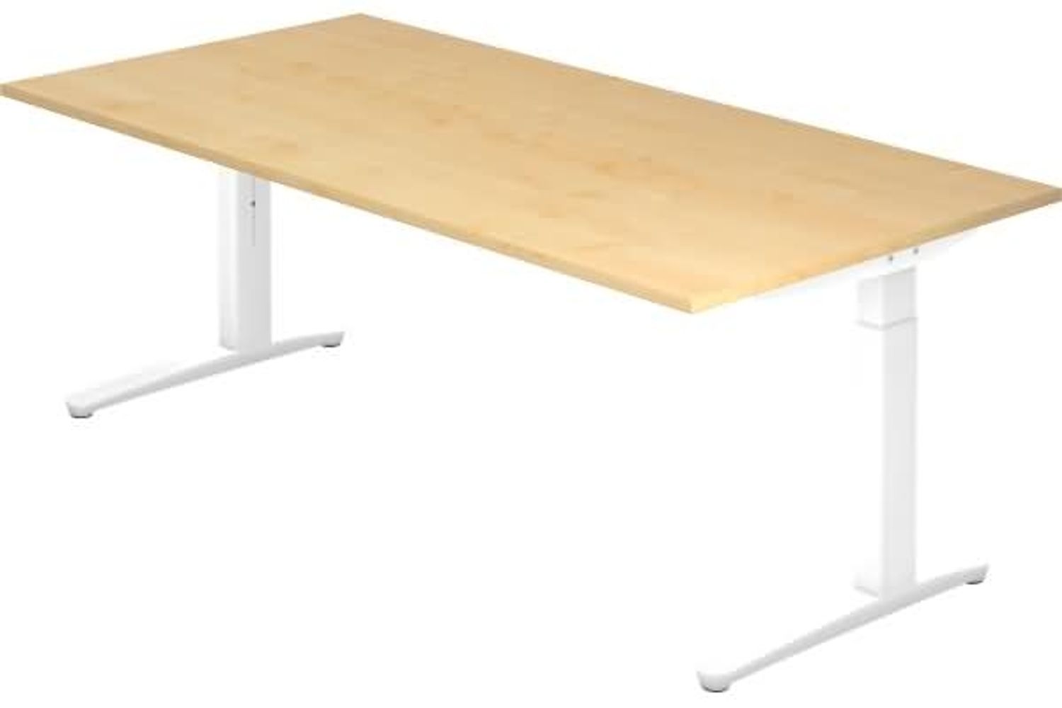 'XB2E' Schreibtisch C-Fuß 200x100 cm Ahorn Weiß Bild 1