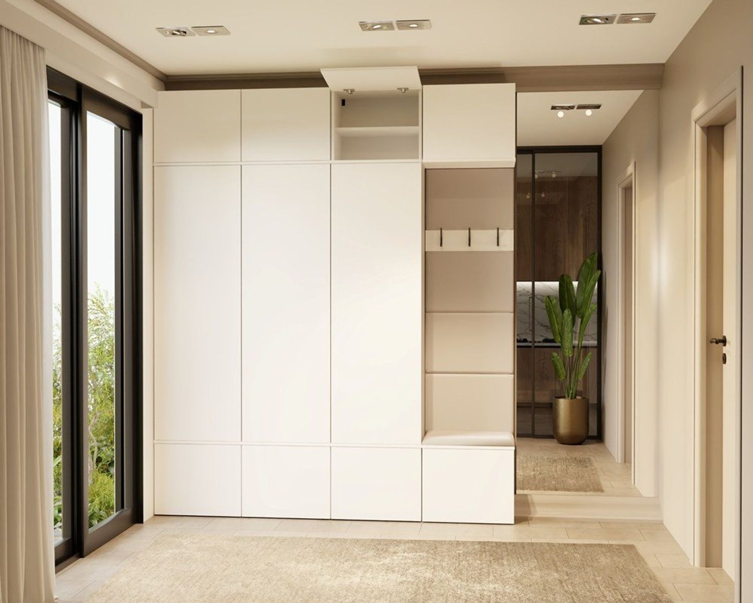 Raumhirsch Furniture Schuhschrank Garderobenschrank für Flur und Eingangsbereich (Kleiderschrank sowie Schuhschrank im SET) verschiedene Farben Bild 1