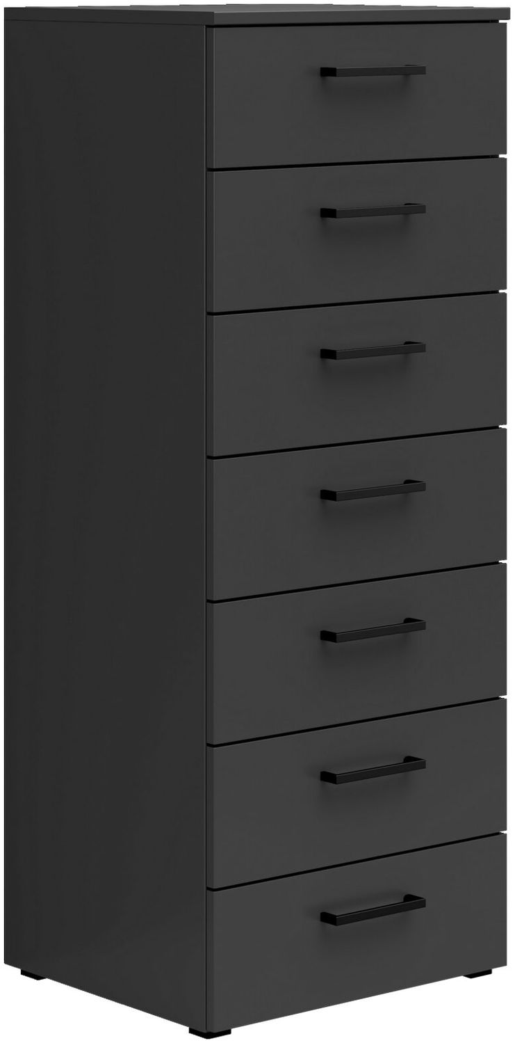 Carryhome 'MULTISTAURAUM' Kommode, Holznachbildung Graphit, 45 x 115 x 40 cm, mit 7 Schubladen Bild 1