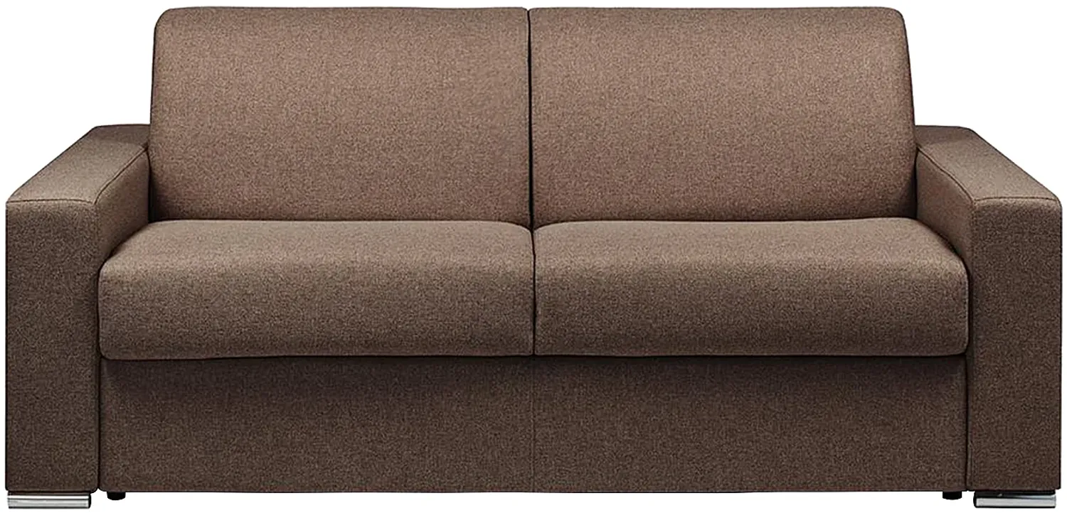 Schlafsofa 3-Sitzer Stoff CALITO - Braun - Liegefläche: 140 cm - Matratzenhöhe: 14 cm Bild 1