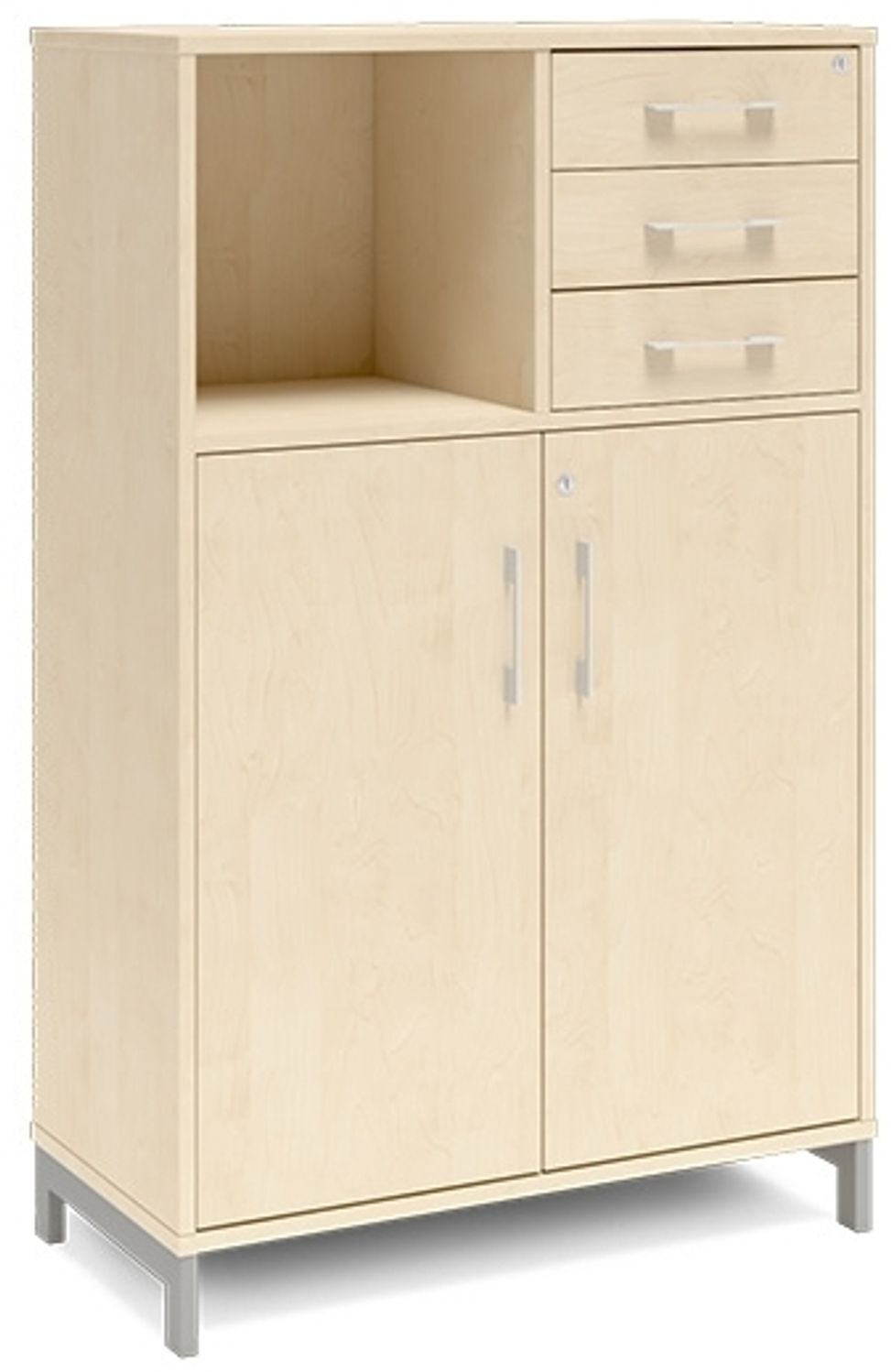 Büroschrank DNA 800x1275 mm Eiche/Hell mit Schubladenmodul 3A4/2A4 Bild 1