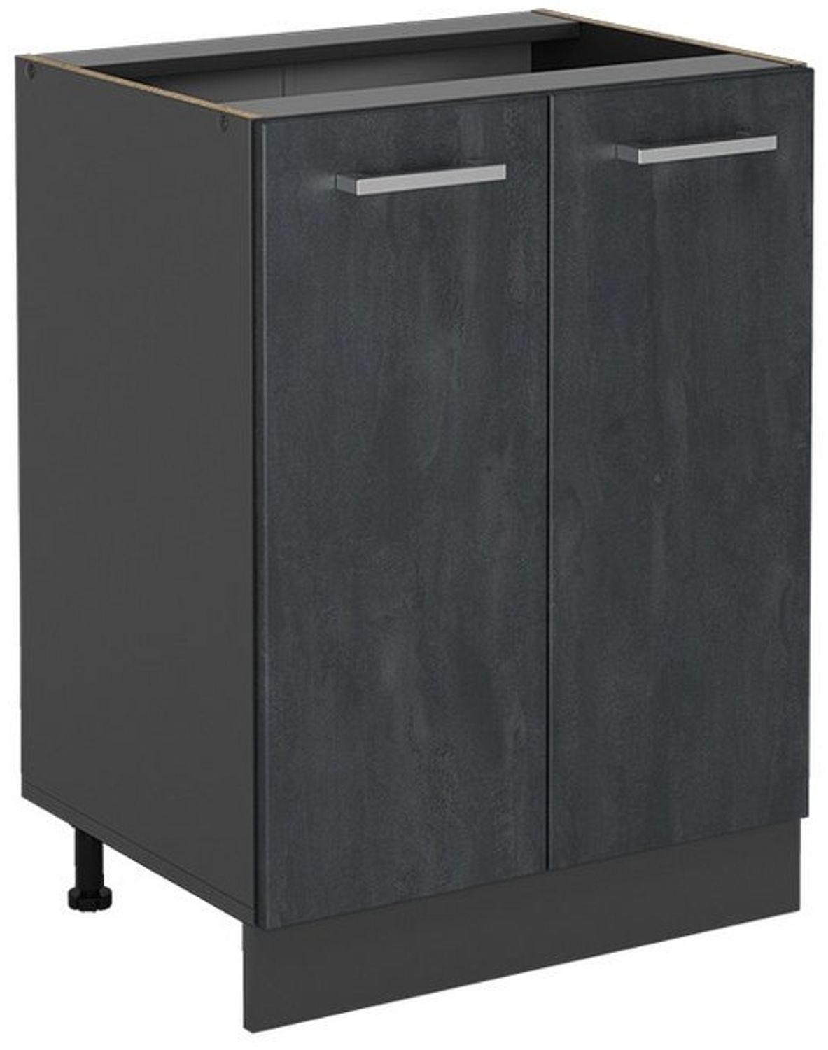 Küchenunterschrank R-Line Schwarz Beton 60 cm ohne Arbeitsplatte Vicco Bild 1
