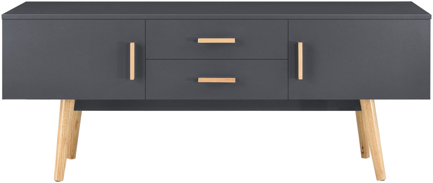 Fernsehtisch Alavus 140x40x56 cm mit Dunkelgrau en. casa Bild 1