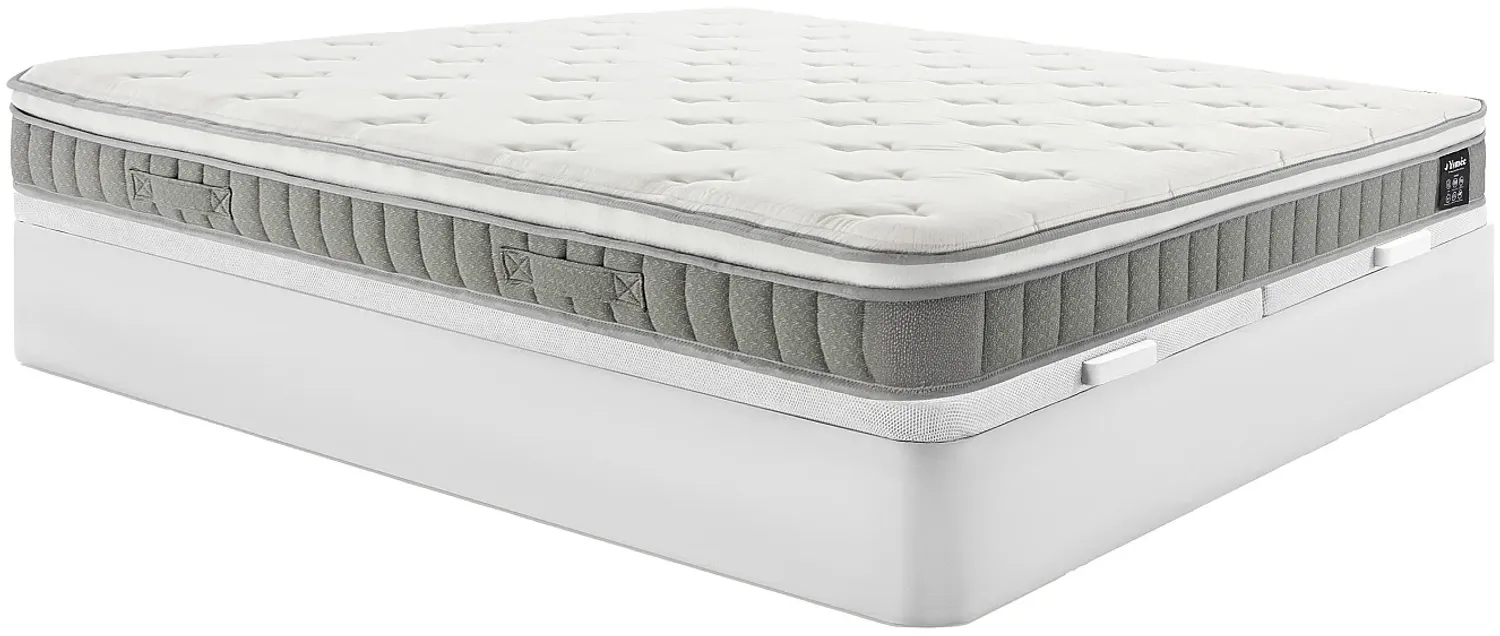 Vente-unique - VITOGO Mattress and bed base set StoffHolz, Platte Weiß - B 180 cm x H 21 cm30 cm x L 200 cm Bild 1