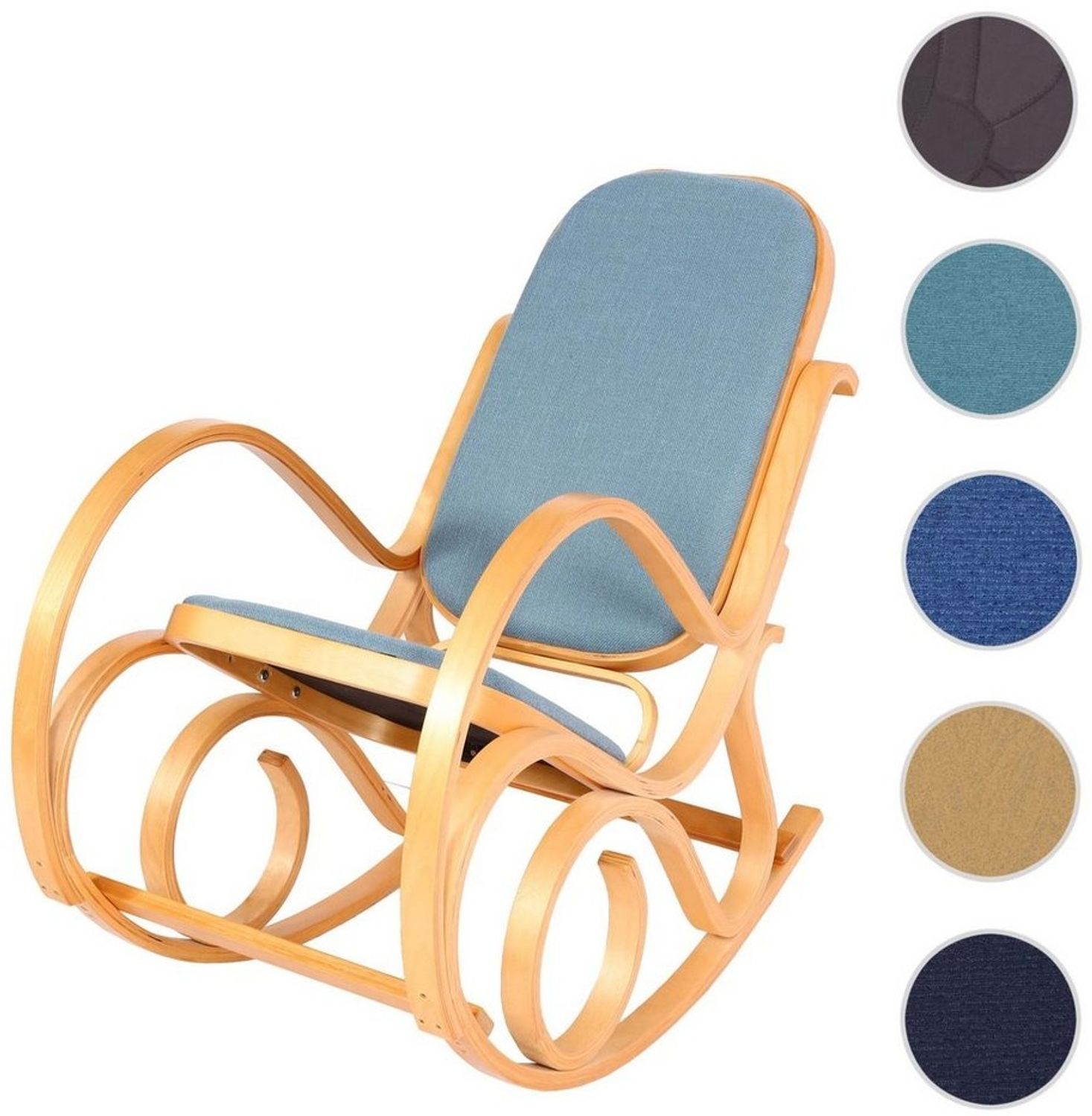 MCW Schaukelstuhl Gallarate, Retro-Design, Stabiles Gestell, Weiche Polsterung, Schaukelfunktion Bild 1