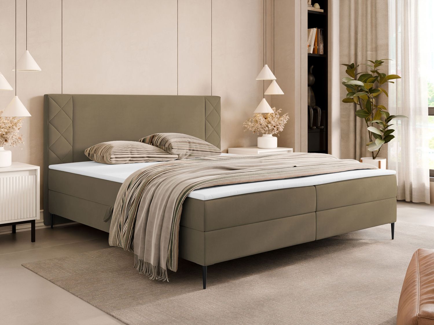 Boxspringbett Prilata (Farbe: Polo 875, Größe: 160 x 200) Bild 1