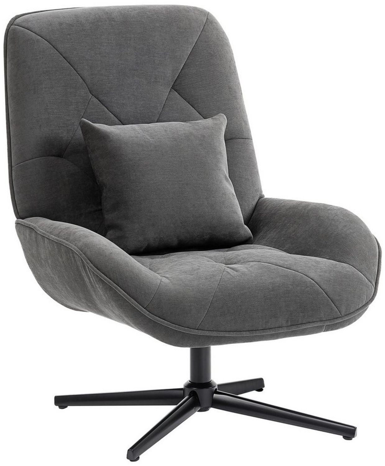 HOMCOM Relaxsessel gepolstert Sessel (Loungesessel, 1-St, Polsterstuhl), für Wohnzimmer, Schlafzimmer, Dunkelgrau Bild 1