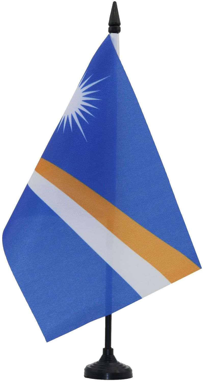 AZ FLAG - Tischflagge Marshallinseln - 21x14 cm - Republik Marshallinseln Tischfahne 14x21 Cm - Flaggen Bild 1