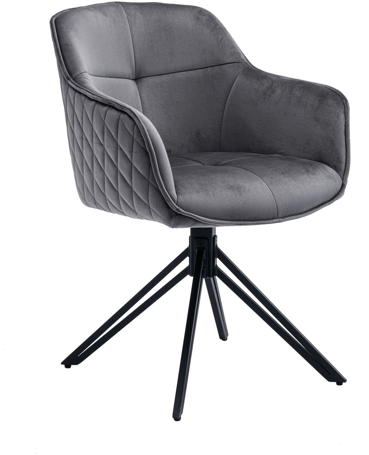 Armlehnstuhl >Emma< (1stk) drehbar, in grau / schwarz - 59x82x62 (BxHxT) Bild 1