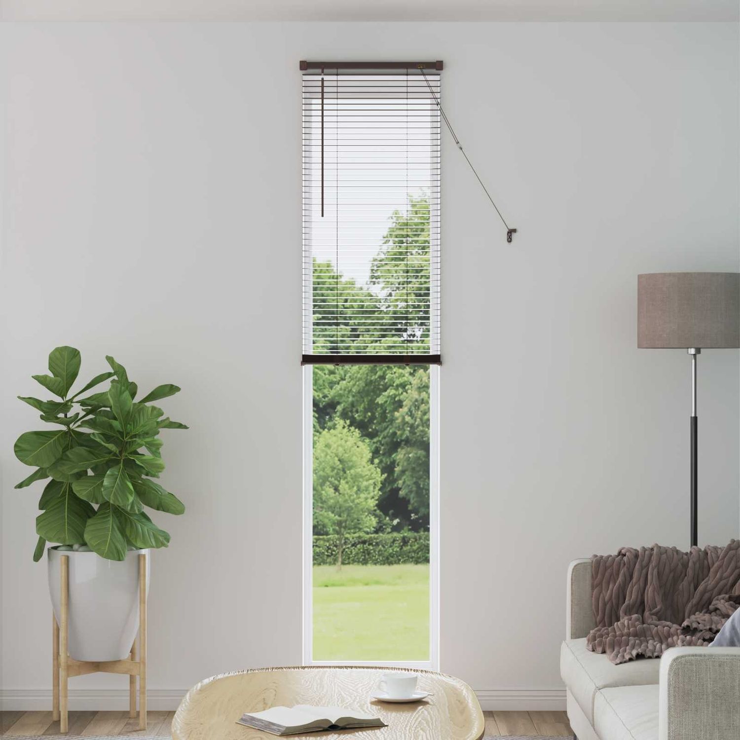 vidaXL Jalousie Dunkelbraun mit Muster 213 x 40 cm 25 mm PVC 42003797 Bild 1