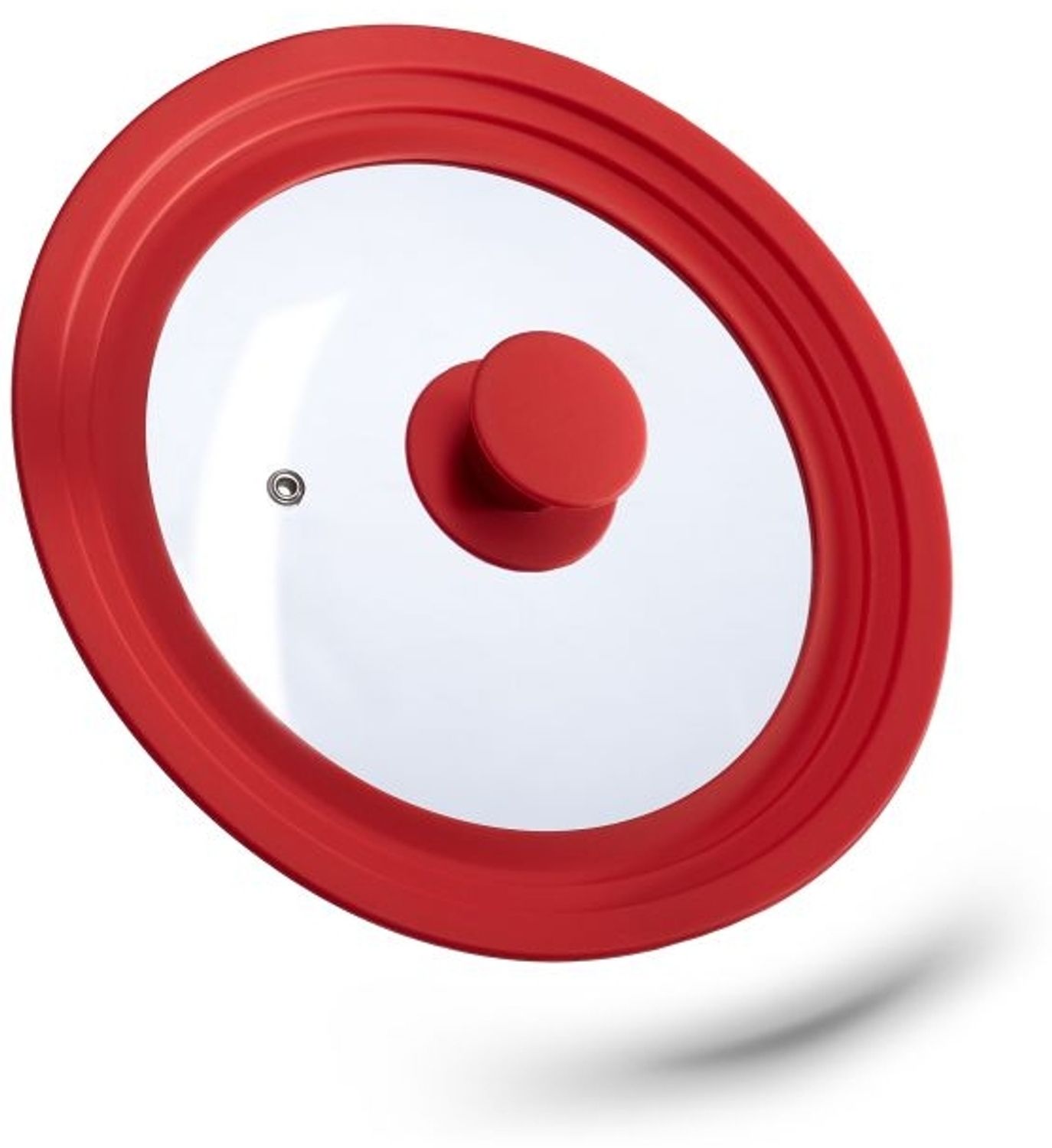 Relaxdays 4x Topfdeckel 20-24 cm Silikonrand rot Bild 1