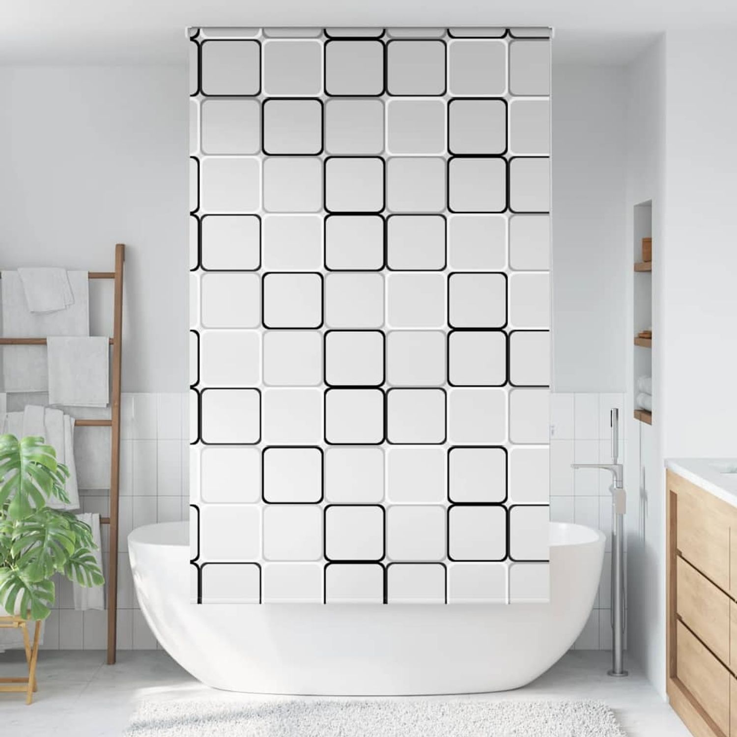 vidaXL Duschrollo 140x240 cm Stoffbreite 136 cm 4014928 Bild 1