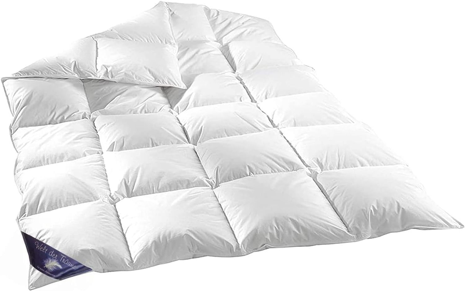 Welt der Träume Daunen Bettdecke, Füllung: 90% Daunen- / 10% Federnanteil, Füllgewicht: 800 Gramm, Farbe: weiß, Größe: 135x200 cm, Öko-Tex Zertifiziert Bild 1