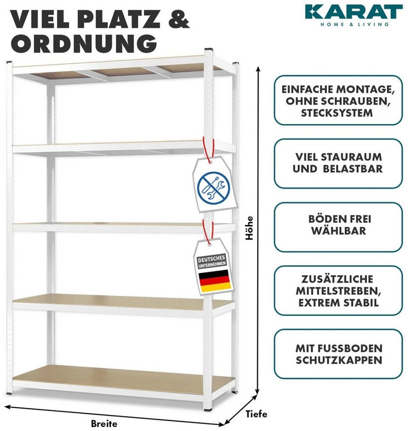 Karat Schwerlastregal Steckregal, Weitspannregal für Garage, Keller Bild 1