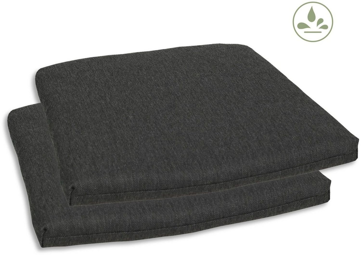 GO-DE Sitzkissen Selina, 2er Set, 40x5x45 cm, wasserabweisend Bild 1