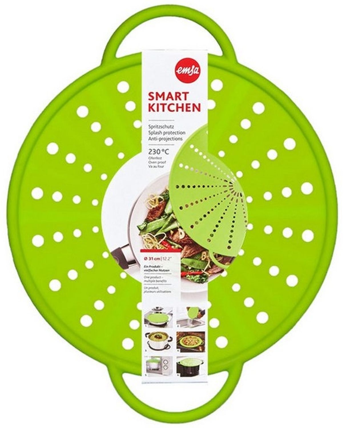 Emsa Spritzschutzdeckel Spritzschutz Smart Kitchen, (1-tlg, 1x Spritzschutz), Mikrowellenabdeckung Küchensieb Topfuntersetzer Bild 1
