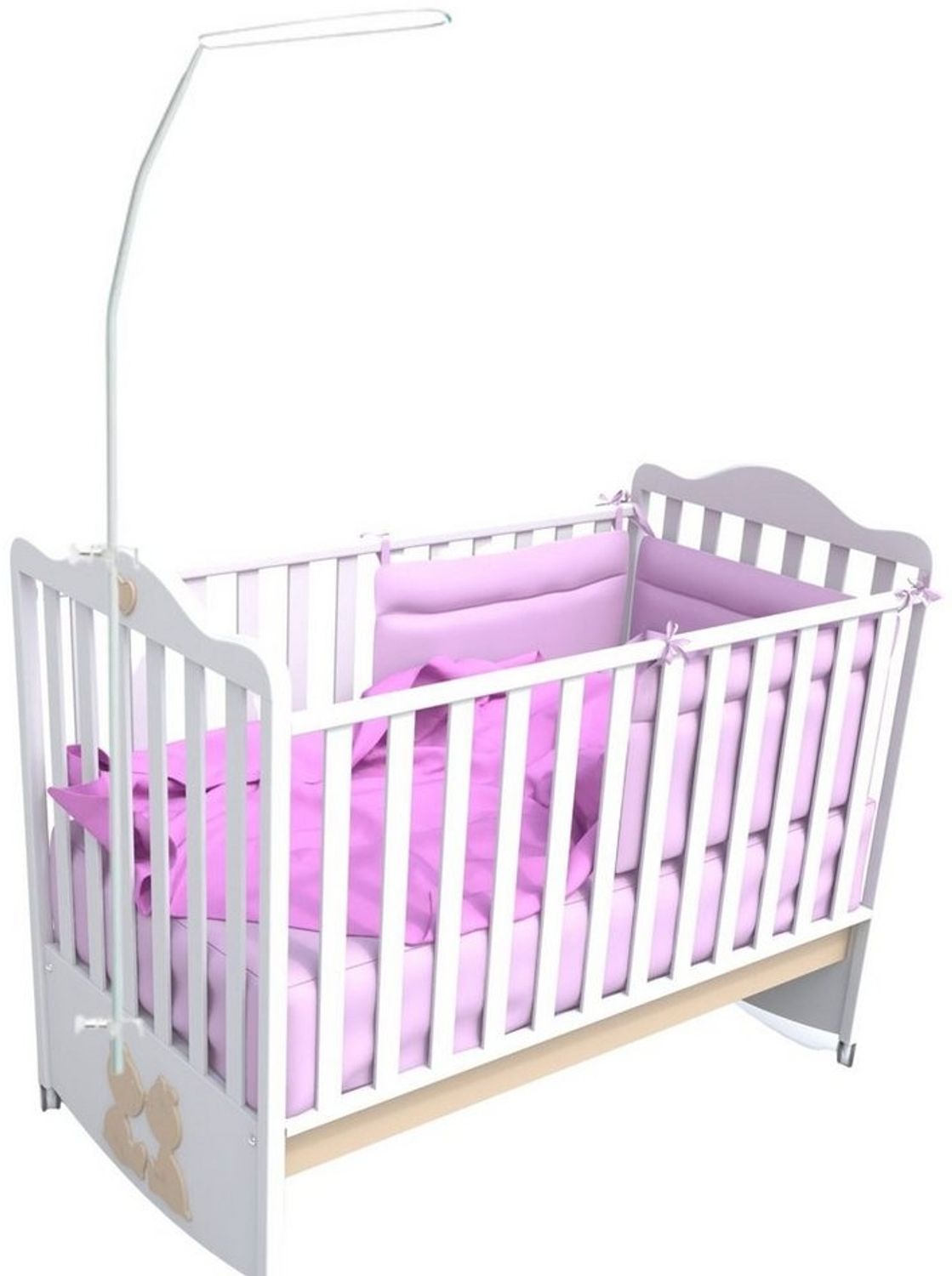 Babymajawelt Himmelstange Himmelstange für Babybett Standard weiß zum Festschrauben, 1-läufig, Festschrauben, Klemme zum Festschrauben, Metall, schnelles Aufbauen, Himmelhalter für jedes Babybett, Made In EU Bild 1
