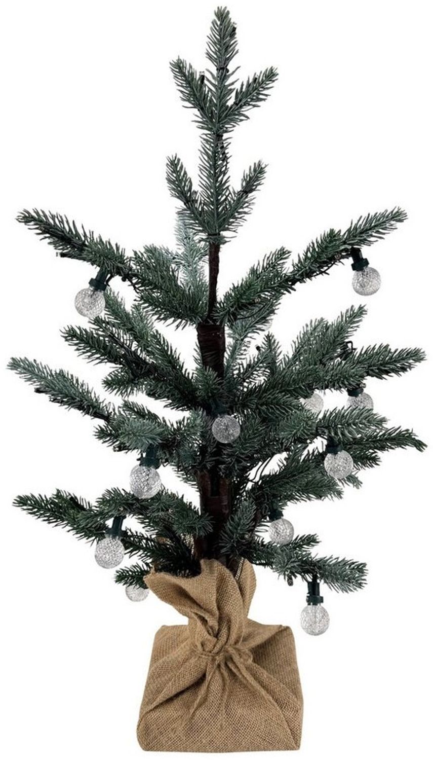 Online-Fuchs Künstlicher Weihnachtsbaum mit LED-Beleuchtung (Lichterkette) aus Spritzguss - 67 cm klein, mit leicht verschneiten Zweigen, 70 warmweiße LED´s und 20 kleine Lampions Bild 1