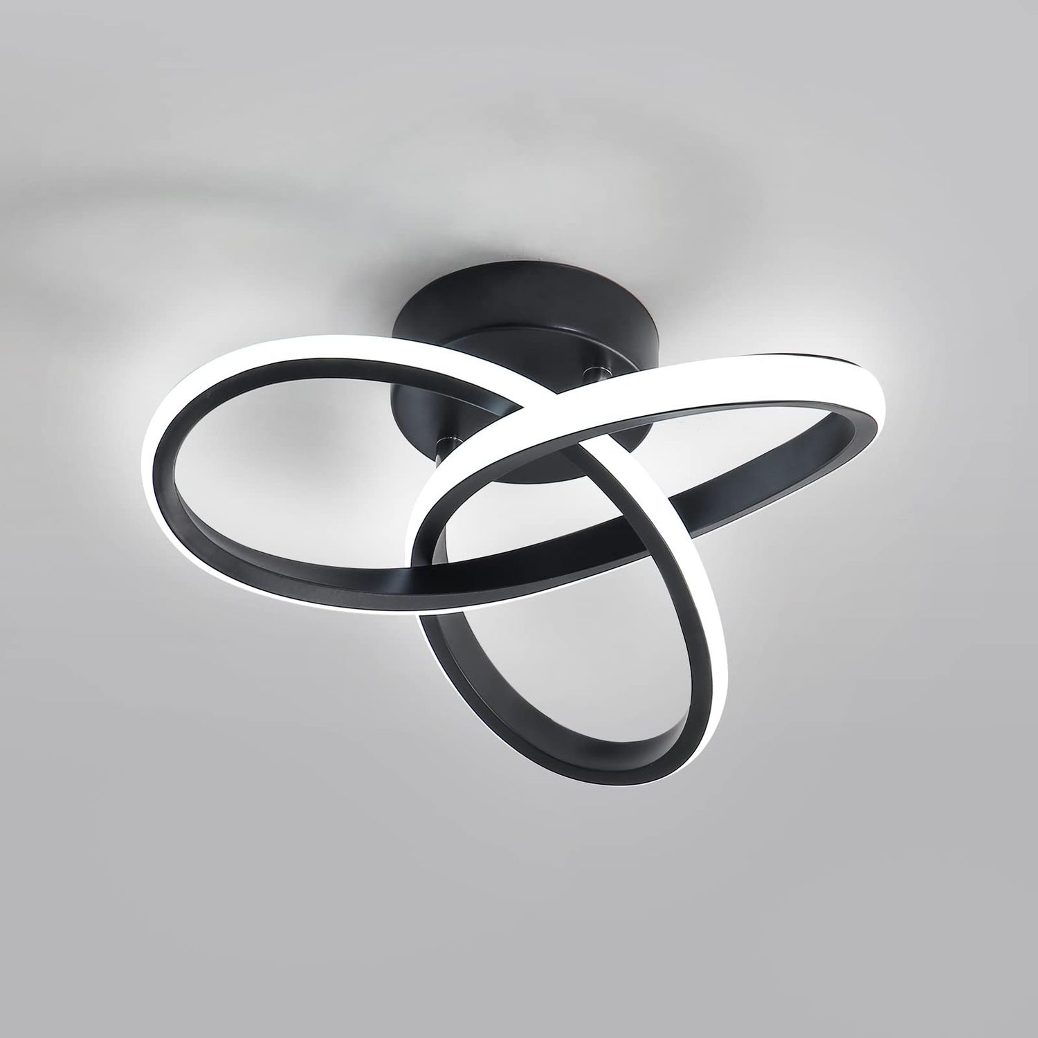 Goeco LED Deckenleuchte, Deckenlampe 20W 2200LM, LED Lampe Schwarz für Wohnzimmer Schlafzimmer Flur Küche Balkon, Durchmesser 25cm, Dimmbar 3000K / 4500K / 6500K Bild 1