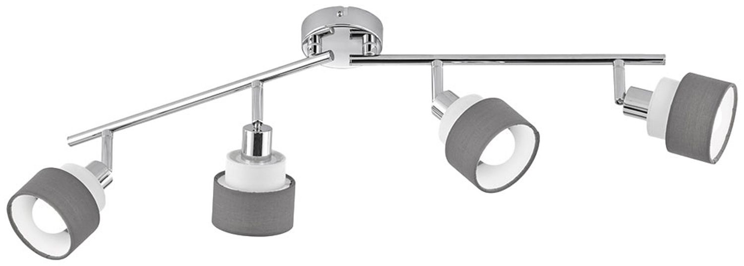 Deckenleuchte, Stahl, chrom grau, Spots schwenkbar, L 85 cm Bild 1